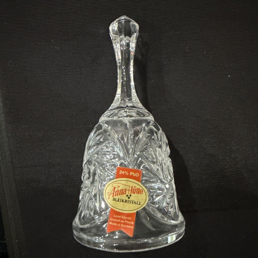 Vintage Anna Hutte Bleikristall Germany Made Lead Crystal Dinner Bell